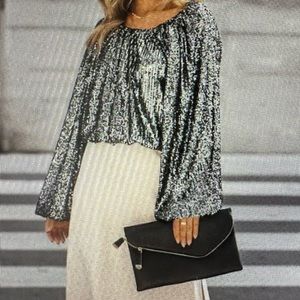 VICI Sequin Nighttime Billowed Blouse